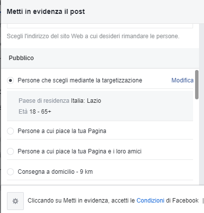 Screenshot scelta del Pubblico