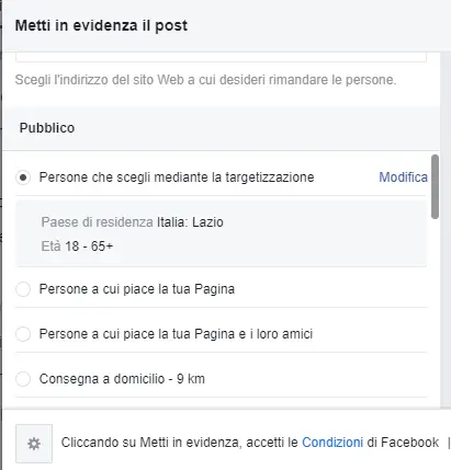 Screenshot scelta del Pubblico